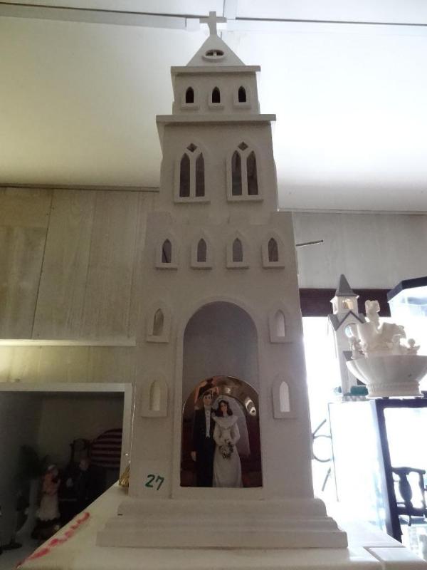 Wood Wedding Chapel with Bride &amp...