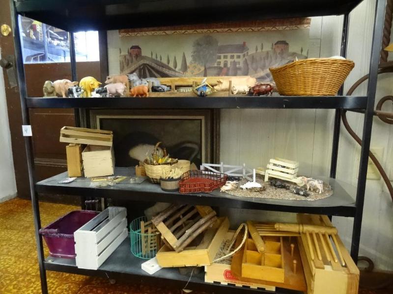3 Shelves of Farm Animals and Wood ...