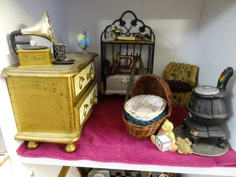 Metal Pot Belly Stove, Hope Chest, ...