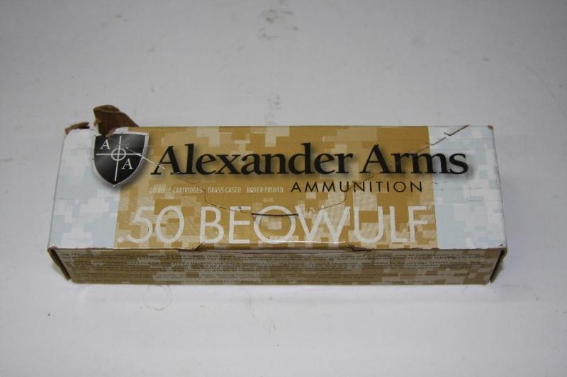 lot 35 image: .50 Beowulf 20 rifle cartridges. &n...