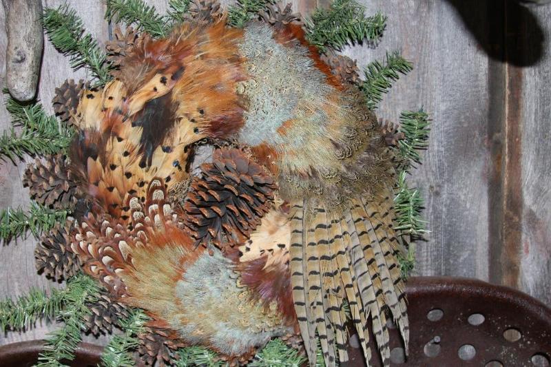 lot 57 image: Wreath. Beautiful taxidermy pheasan...
