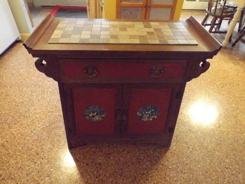 lot 1 image: Japanese island cabinet.  Stan...