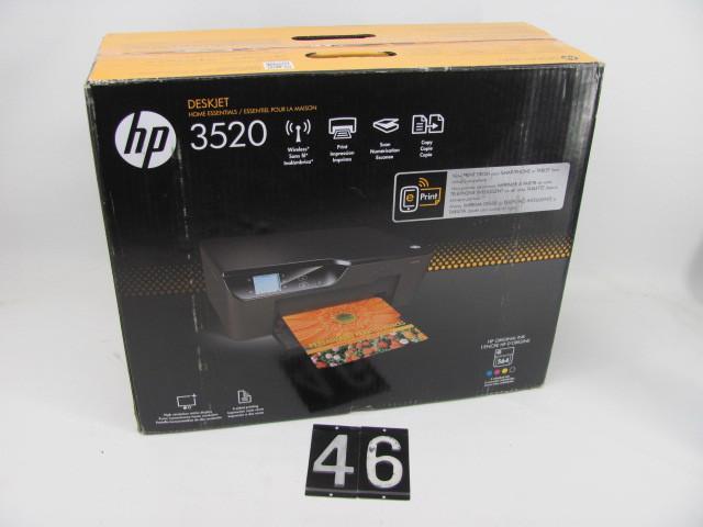 lot 46 image: HP deskjet 3520 wireless printersc...