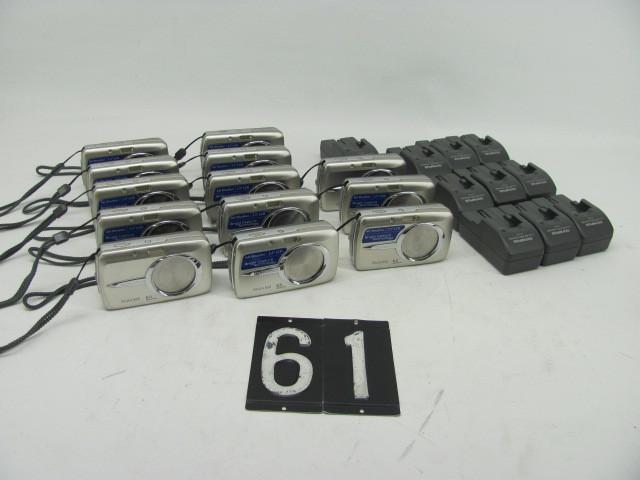 lot 61 image: Lot of 13 Olympus digital cameras. ...