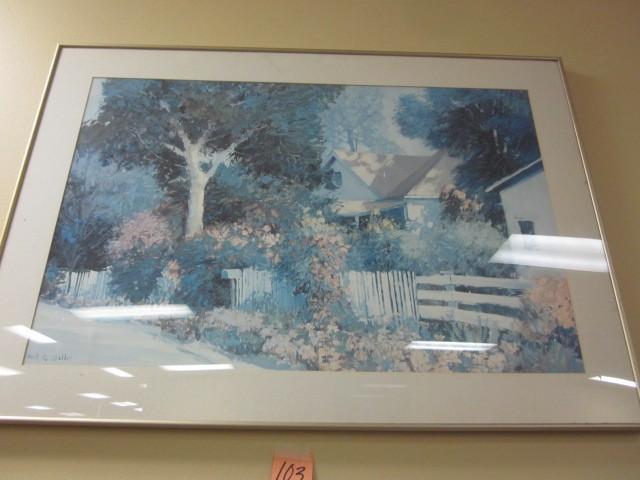 lot 103 image: Wallis print, framed, 37 x 27 inche...