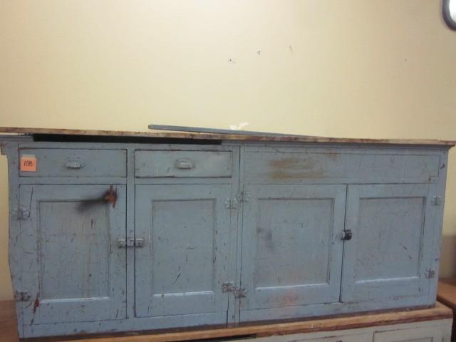lot 108 image: Blue Primitive shabby distressed wa...