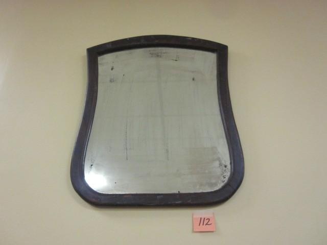 lot 112 image: Antique wood mirror.  ...