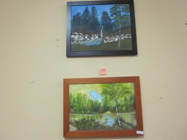 lot 119 image: Pair of original oil on board frame...