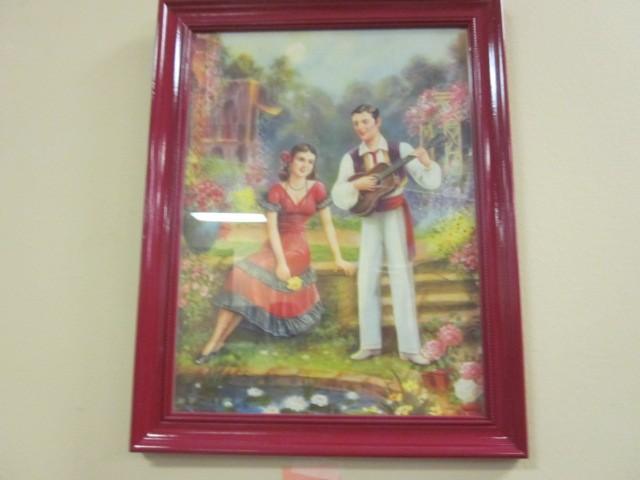 lot 120 image: Vintage framed print....