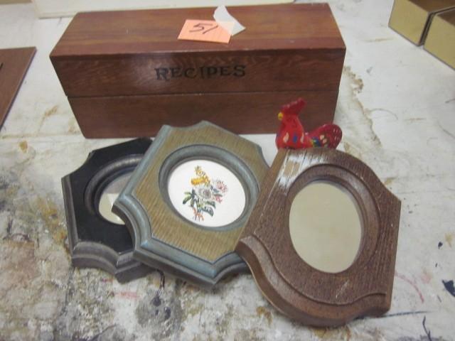 lot 51 image: Lot of wood framed mirrors, decorat...