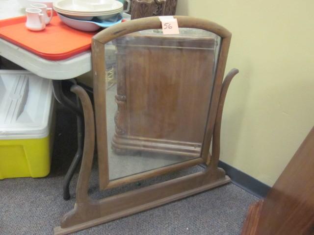 lot 56 image: Solid wood dresser mirror stand tha...