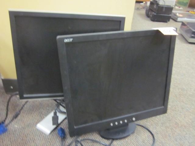 lot 69 image: Pair of flat screen computer monito...