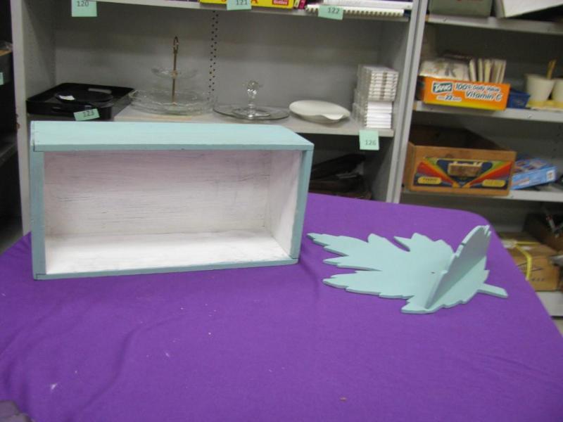 two painted wooden items...