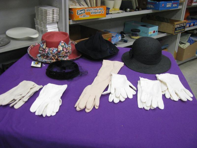 collection of ladies hats and glove...