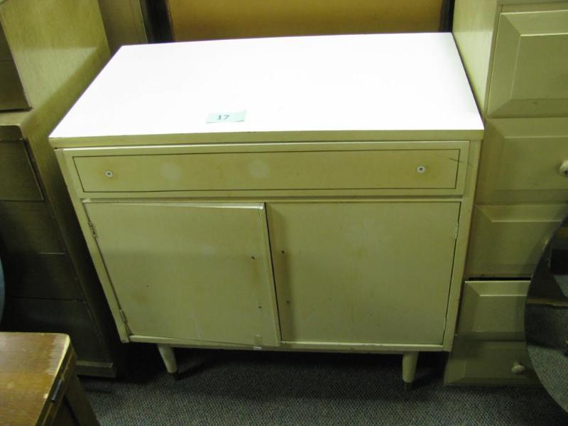 vintage cabinet formica top one dra...