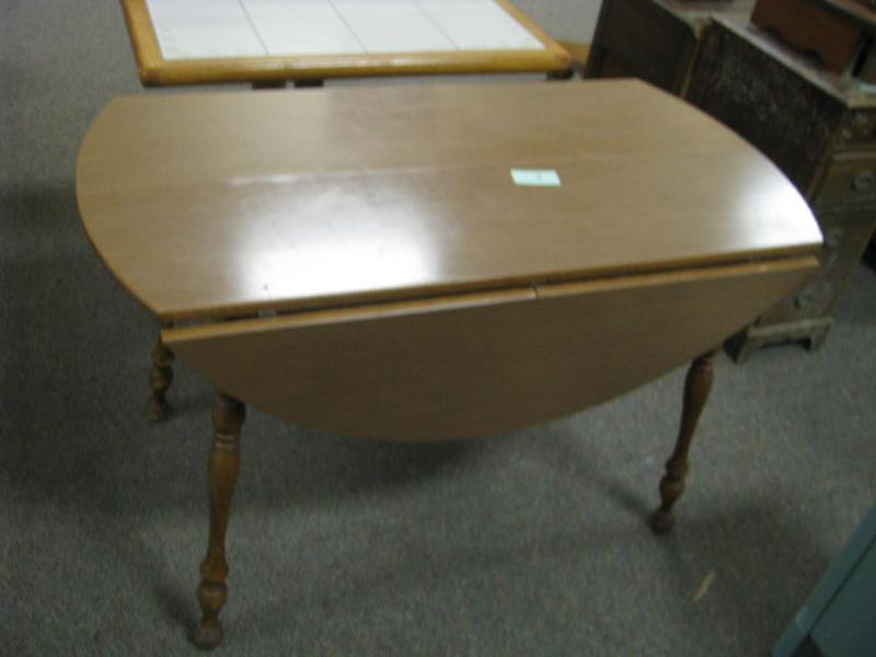 Round drop leaf table with formica ...