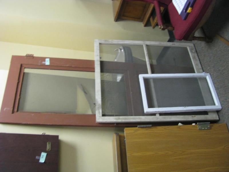 screen door and two window screens...