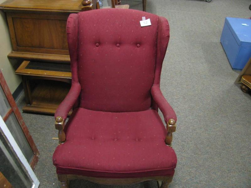 vintage red chair in sturdy conditi...