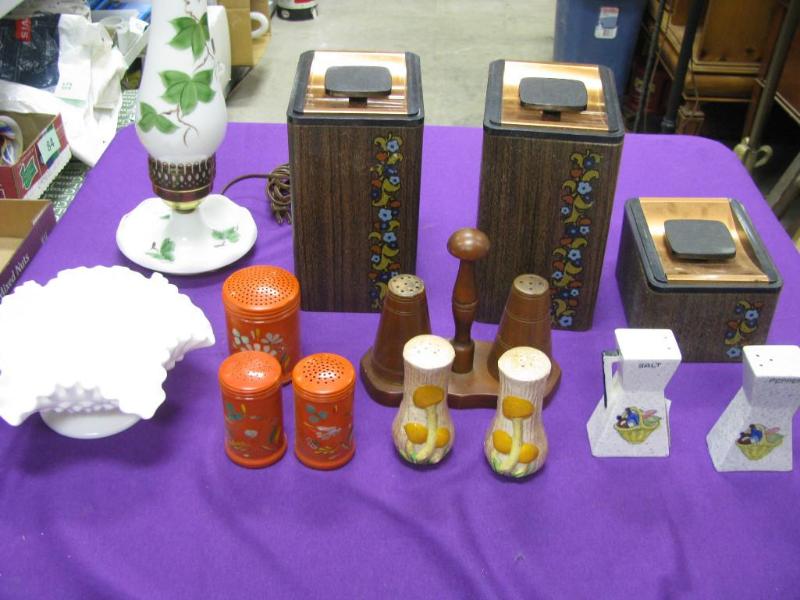 S &amp P shakers vintage canisters...