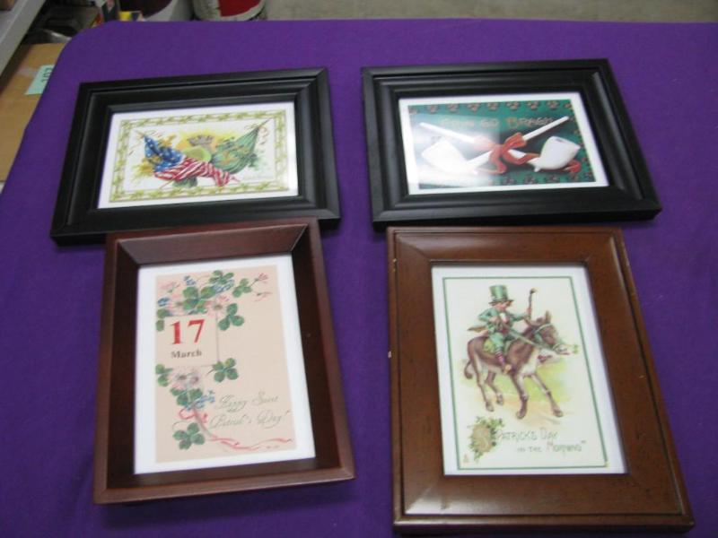 St. Patricks Day cards framed...