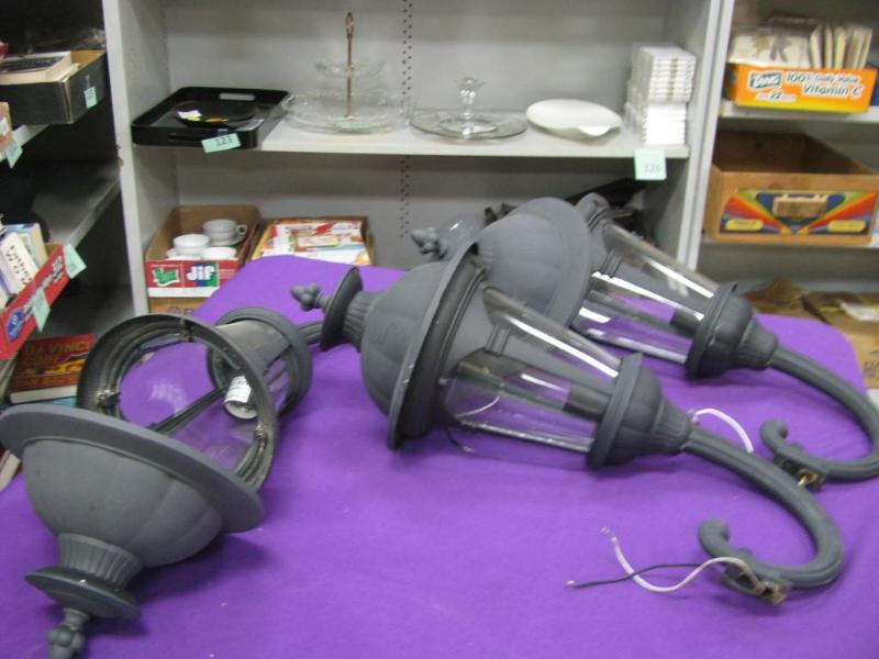 Three outdoor light fixtures good c...