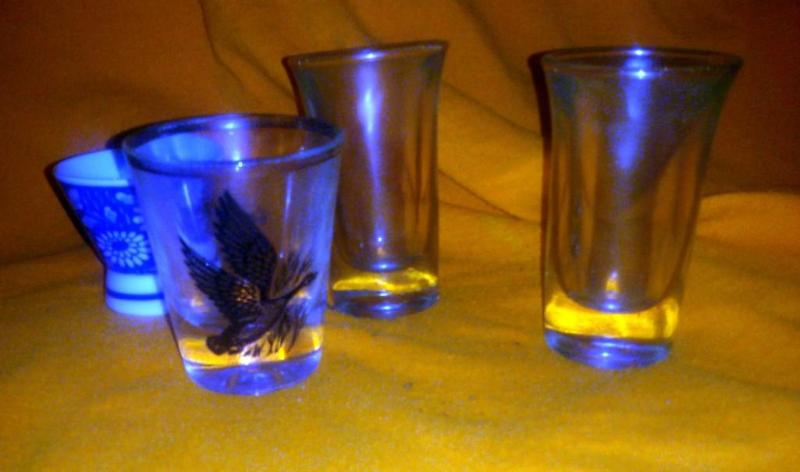 Set of 4 shot glasses, Sushi cup...