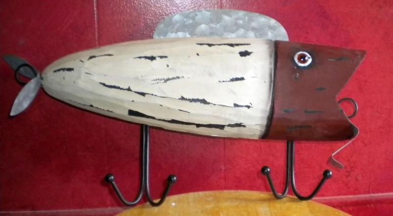 15&quot Fish hook--wooden great sh...