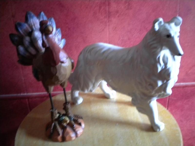 Collie and Turkey Figurines...