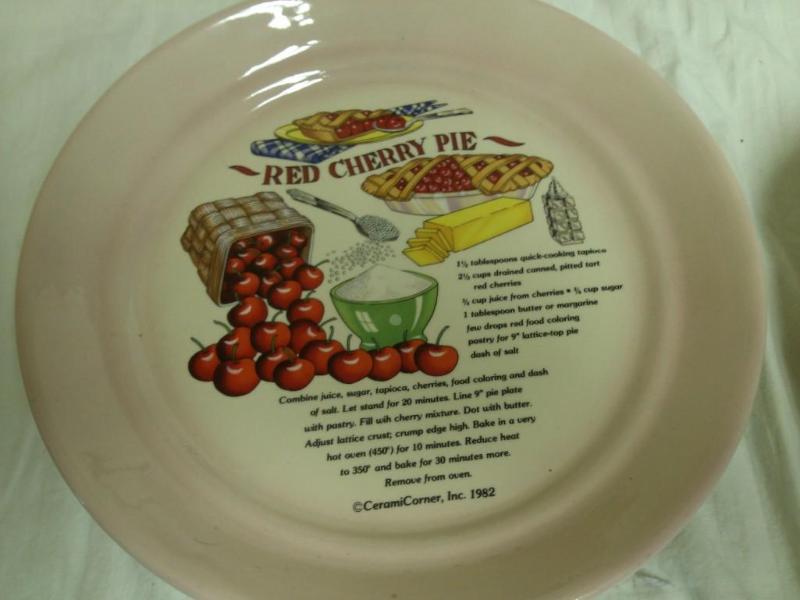 Vintage 1982 Cherry Pie Pie Plate...