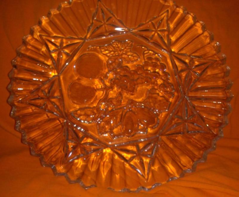 10&quot Lead crystal Vintage fruit...