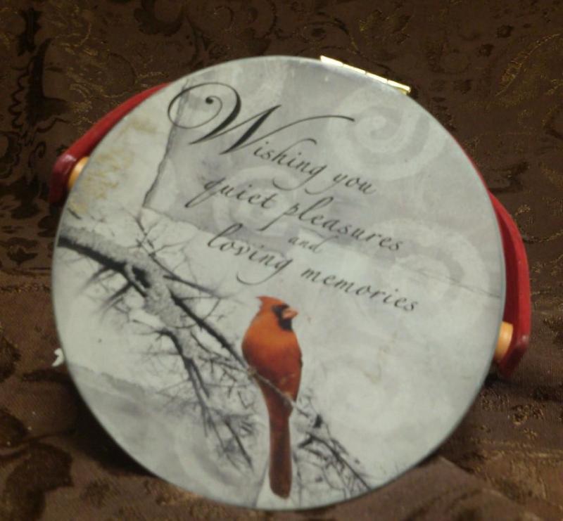 Vintage basket with hinged lid bird...