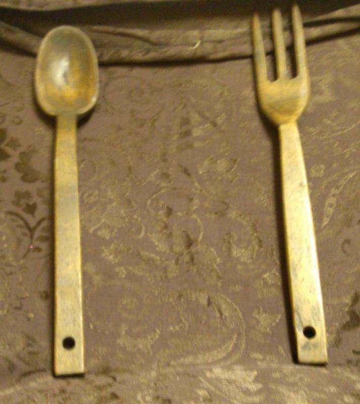 Vintage Wooden Fork and Knife Set...