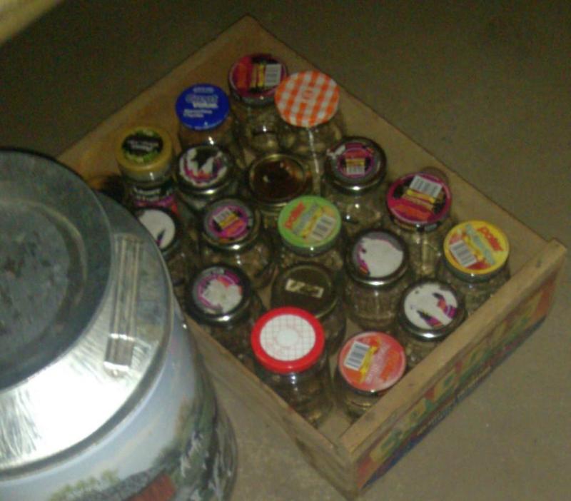 Flat of jars...