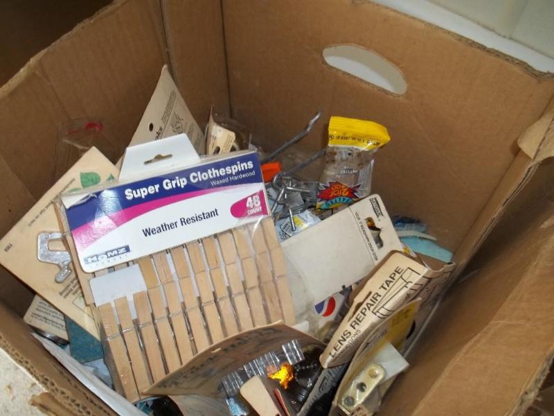Misc items close pins, pegboard hoo...