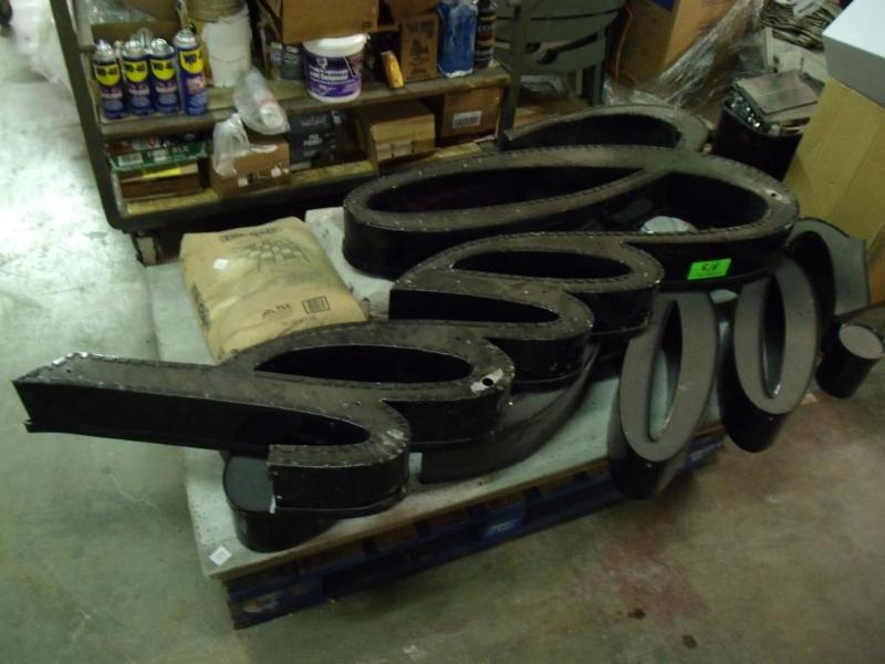 lot 11 image: Outdoor cadillac sign. 2 piece...