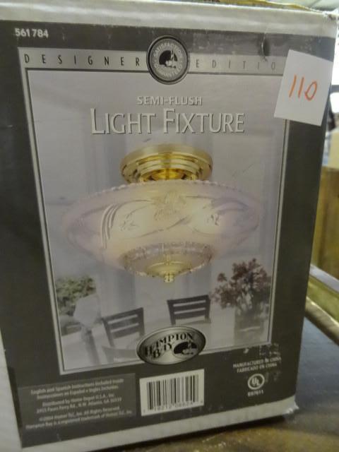 lot 110 image: New Hampton Bay semi flush fixture...
