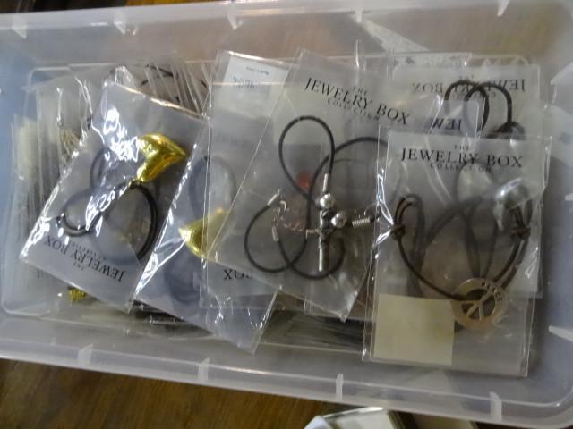 lot 143 image: Bin of misc necklaces. Bin not incl...