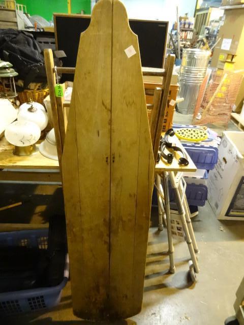 lot 172 image: Vintage wood ironing board. H M Ros...