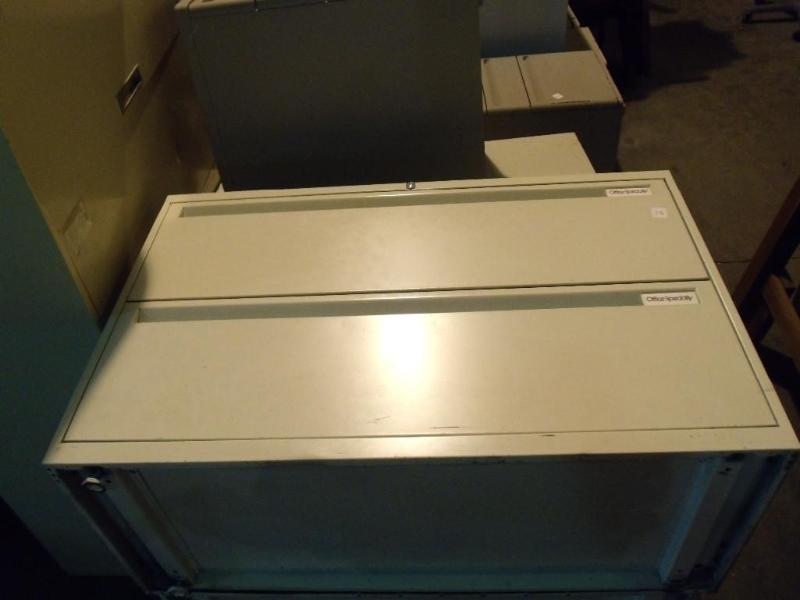 lot 18 image: 42" metal 2 drawer lateral fil...