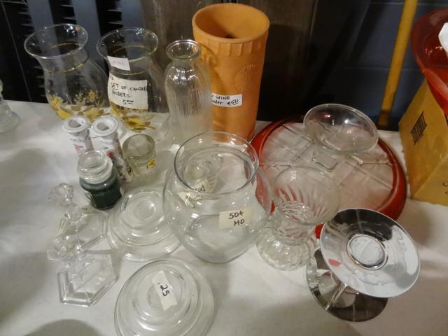 lot 186 image: Misc vases and candle holders...