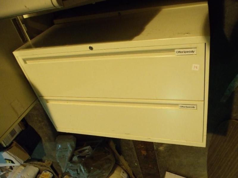 lot 19 image: 42" metal 2 drawer lateral fil...