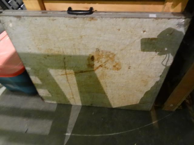 lot 193 image: Metal folding table. Perfect for ga...