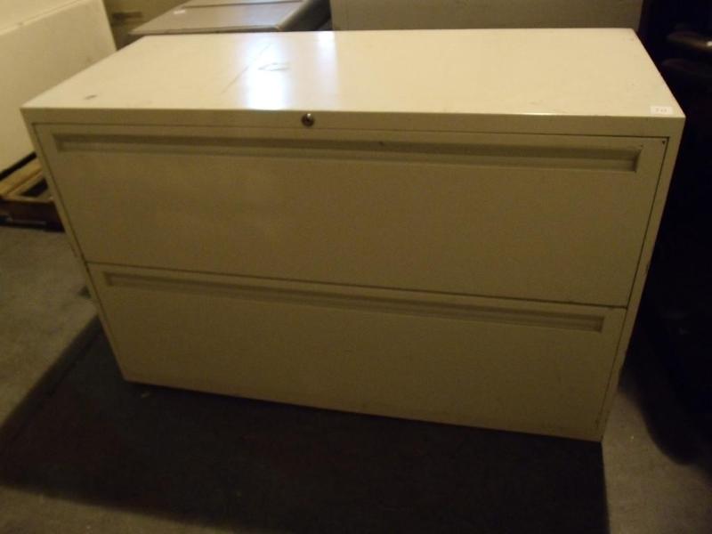 lot 20 image: 42" metal 2 drawer lateral fil...