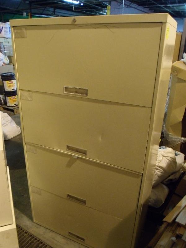 lot 21 image: 36" metal 4 drawer lateral fil...