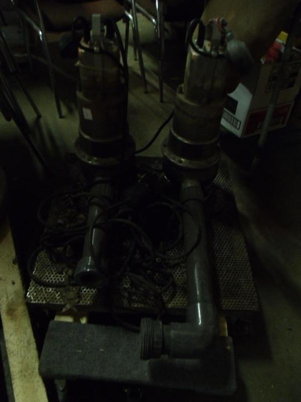 lot 3 image: 2 submersible pumps monted in a ris...