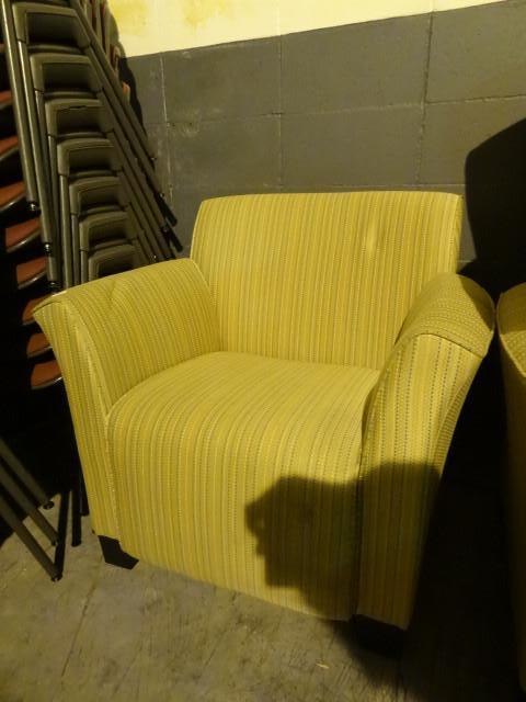 lot 49 image: Fabric waiting room sofa chair....