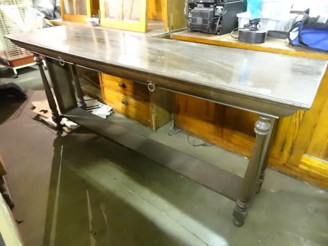 lot 85 image: Antique sofa table with 2 drawers. ...