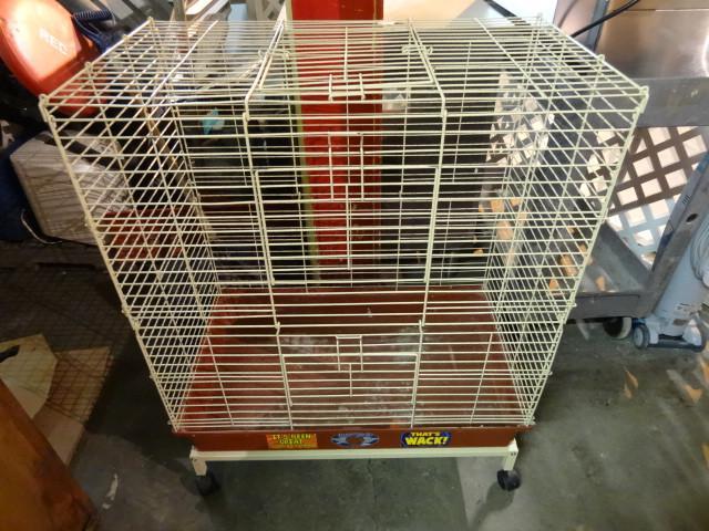 lot 87 image: Large bird cage on wheels. 30 x 18 ...