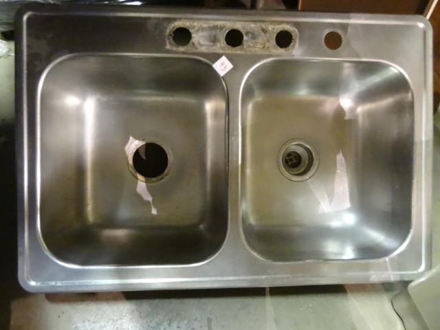 lot 93 image: 2 basin stainless sink...