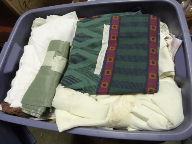 lot 94 image: 4 totes of misc clothing linens and...